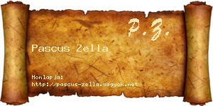 Pascus Zella névjegykártya